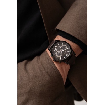 Zegarek Męski Paul Lorens PL8071A2-1B2 na pasku skórzanym w kolorze Czarny/Brązowy o szerokości 22/20mm