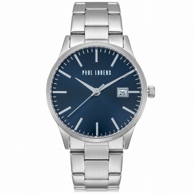 Zegarek Męski Paul Lorens PL14573B-6C1 na bransolecie stalowej w kolorze Srebrny/Srebrny o szerokości 22/20mm
