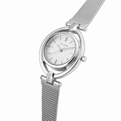 Zegarek Damski Paul Lorens PL13628B-3C1 na bransolecie mesh w kolorze Srebrny/Srebrny o szerokości 14/12mm