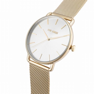 Zegarek Damski Paul Lorens PL13032B-3D1 na bransolecie mesh w kolorze Złoty/Złoty o szerokości 20/20mm