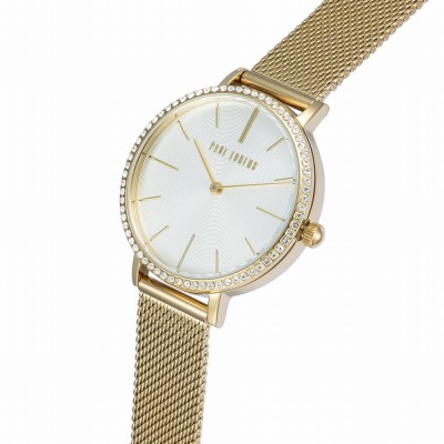 Zegarek Damski Paul Lorens PL12894B-3D1 na bransolecie mesh w kolorze Złoty/Złoty o szerokości 14/14mm
