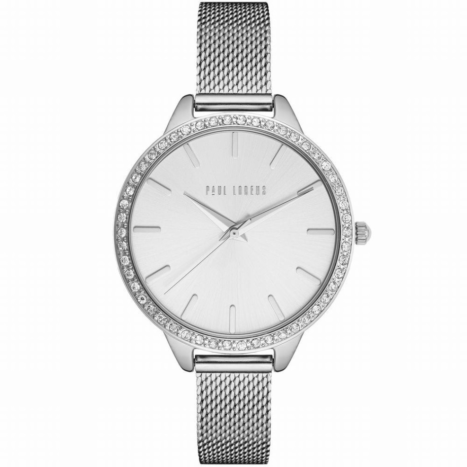 Zegarek Damski Paul Lorens PL11312B2-3C1 na bransolecie mesh w kolorze Srebrny/Srebrny o szerokości 12/12mm