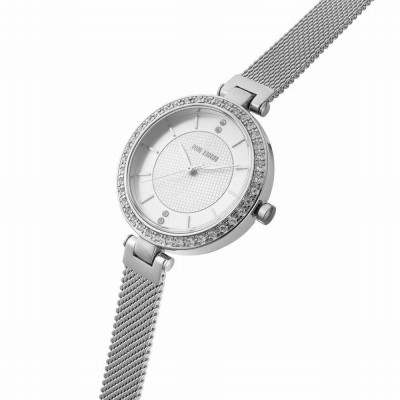 Zegarek Damski Paul Lorens PL10995B-3C1 na bransolecie mesh w kolorze Srebrny/Srebrny o szerokości 10/10mm