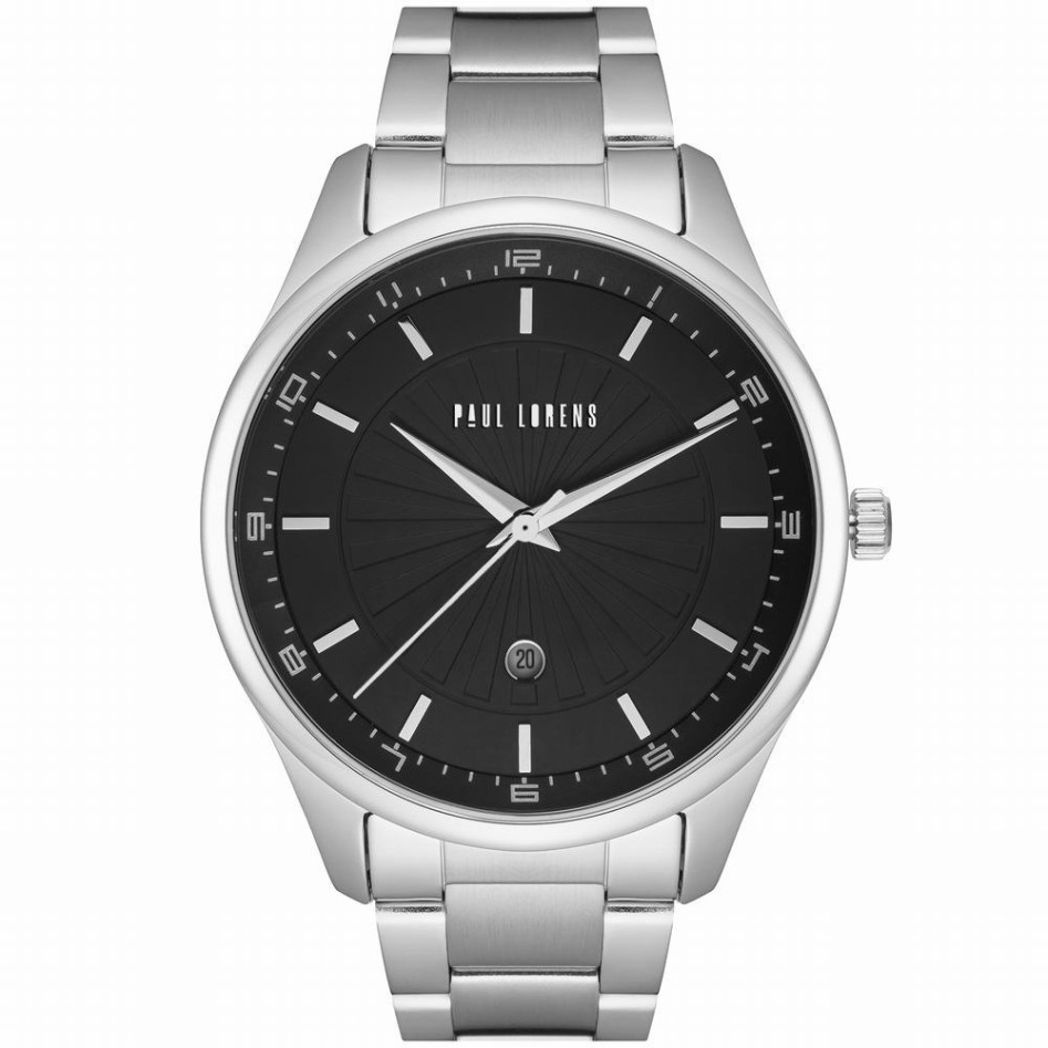 Zegarek Męski Paul Lorens PL12156B2-1C1 na bransolecie stalowej w kolorze Srebrny/Srebrny o szerokości 22/20mm