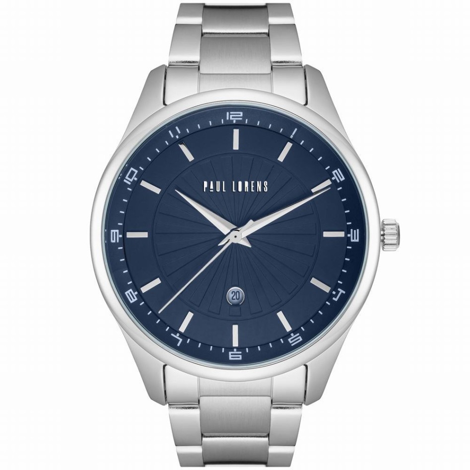 Zegarek Męski Paul Lorens PL12156B2-6C1 na bransolecie stalowej w kolorze Srebrny/Srebrny o szerokości 22/20mm