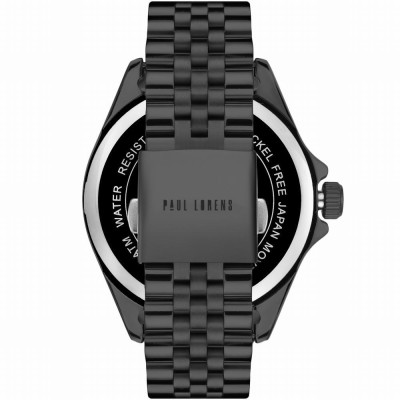 Zegarek Męski Paul Lorens PL13030B-1A5 na bransolecie stalowej w kolorze Czarny/Czarny o szerokości 20/18mm