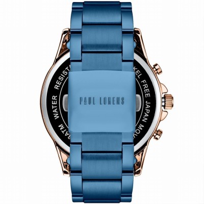 Zegarek Męski Paul Lorens PL13605B-6F3 na bransolecie stalowej w kolorze Różowe Złoto/Granatowy o szerokości 24/22mm