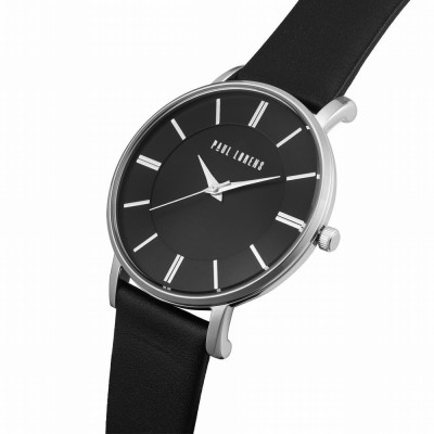 Zegarek Męski Paul Lorens PL10401A-1A1 na pasku skórzanym w kolorze Srebrny/Czarny o szerokości 20/18mm