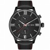 Zegarek Męski Paul Lorens PL11652A6-1A3 na pasku skórzanym w kolorze Czarny/Czarny/Przeszycia Czerwone o szerokości 22/20mm