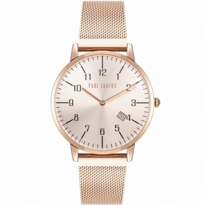 Zegarek Damski Paul Lorens PL11503B-4D2 na bransolecie mesh w kolorze Różowe Złoto/Różowe Złoto o szerokości 20/18mm