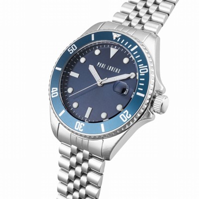 Zegarek Męski Paul Lorens PL13030B-6C1 na bransolecie stalowej w kolorze Srebrny/Srebrny o szerokości 20/18mm