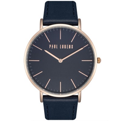 Zegarek Damski Paul Lorens PL11014A7-6F3 na pasku skórzanym w kolorze Różowe Złoto/Czarny o szerokości 20/18mm