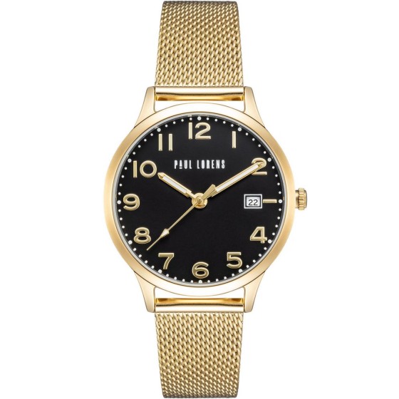Zegarek Damski Paul Lorens PL20000B-1D1 na bransolecie mesh w kolorze Złoty/Złoty o szerokości 16/14mm