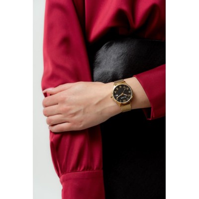 Zegarek Damski Paul Lorens PL20000B-1D1 na bransolecie mesh w kolorze Złoty/Złoty o szerokości 16/14mm