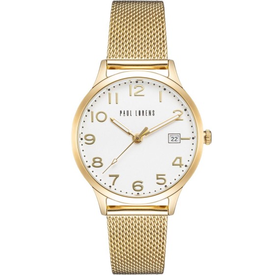 Zegarek Damski Paul Lorens PL20000B-3D1 na bransolecie mesh w kolorze Złoty/Złoty o szerokości 16/14mm