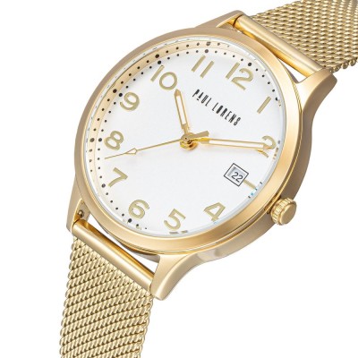 Zegarek Damski Paul Lorens PL20000B-3D1 na bransolecie mesh w kolorze Złoty/Złoty o szerokości 16/14mm