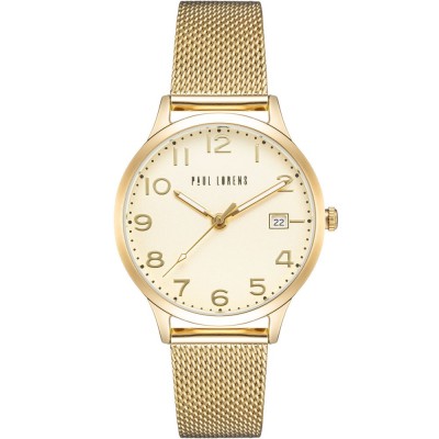 Zegarek Damski Paul Lorens PL20000B-4D1 na bransolecie mesh w kolorze Złoty/Złoty o szerokości 16/14mm