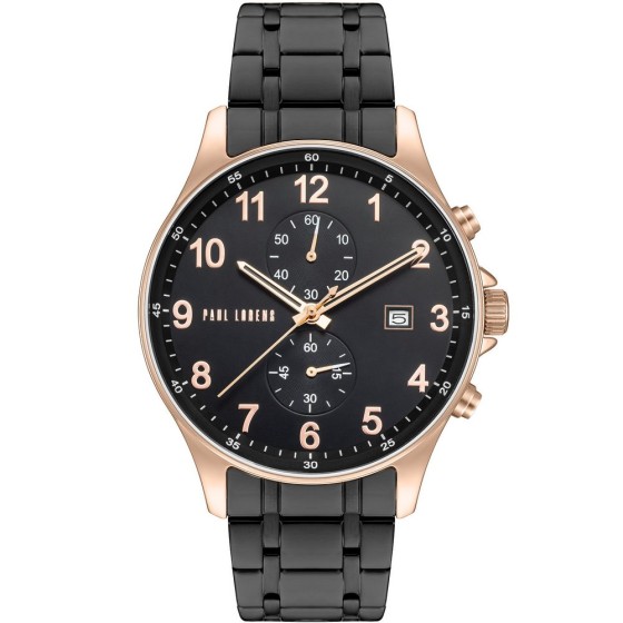 Zegarek Męski Paul Lorens PL20002B-1A4 na bransolecie stalowej w kolorze Miedziany/Czarny o szerokości 22/20mm