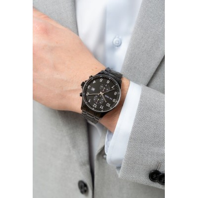 Zegarek Męski Paul Lorens PL20002B-1A5 na bransolecie stalowej w kolorze Czarny/Czarny o szerokości 22/20mm
