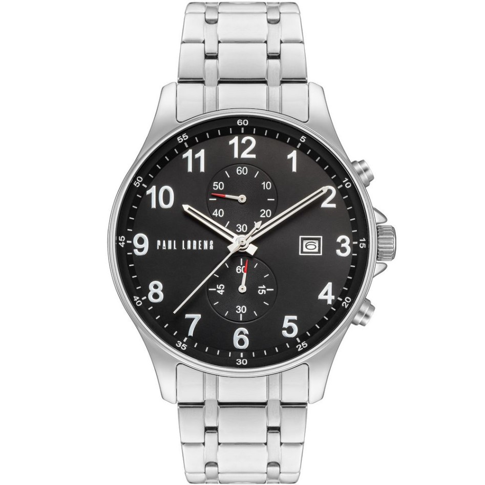 Zegarek Męski Paul Lorens PL20002B-1C1 na bransolecie stalowej w kolorze Srebrny/Srebrny o szerokości 22/20mm