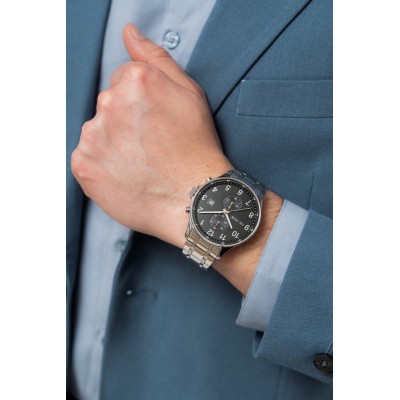 Zegarek Męski Paul Lorens PL20002B-1C1 na bransolecie stalowej w kolorze Srebrny/Srebrny o szerokości 22/20mm