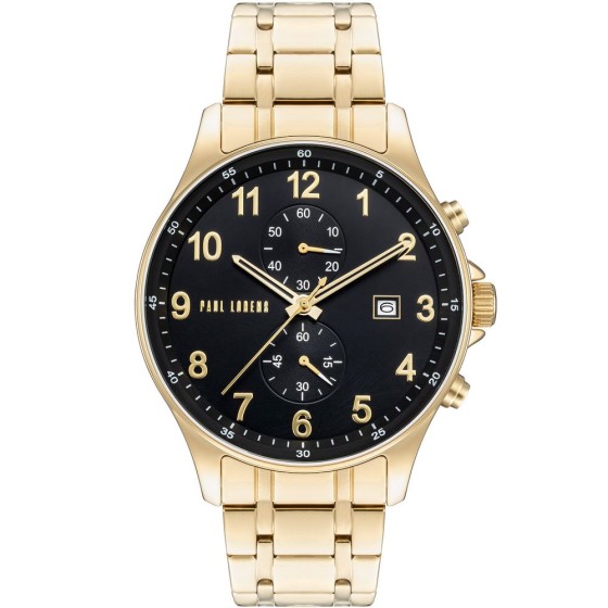 Zegarek Męski Paul Lorens PL20002B-1D1 na bransolecie stalowej w kolorze Złoty/Złoty o szerokości 22/20mm