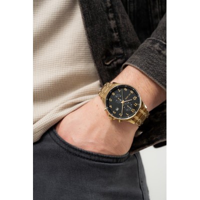 Zegarek Męski Paul Lorens PL20002B-1D1 na bransolecie stalowej w kolorze Złoty/Złoty o szerokości 22/20mm