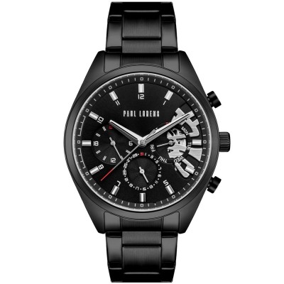 Zegarek Męski Paul Lorens PL20003B-1A5 na bransolecie stalowej w kolorze Czarny/Czarny o szerokości 22/20mm