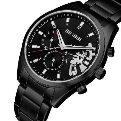 Zegarek Męski Paul Lorens PL20003B-1A5 na bransolecie stalowej w kolorze Czarny/Czarny o szerokości 22/20mm