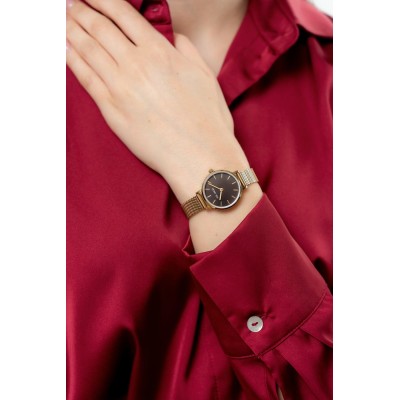 Zegarek Damski Paul Lorens PL20004B-1D1 na bransolecie mesh w kolorze Złoty/Złoty o szerokości 10/10mm