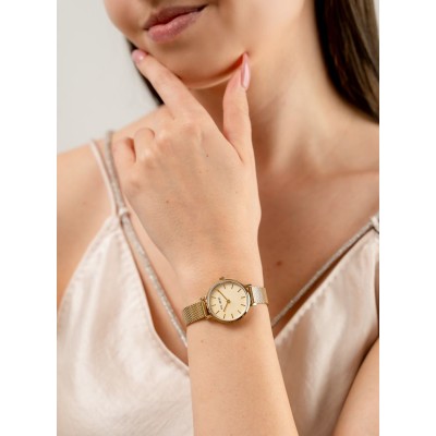 Zegarek Damski Paul Lorens PL20004B-4D1 na bransolecie mesh w kolorze Złoty/Złoty o szerokości 10/10mm