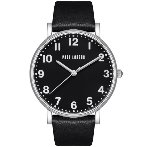 Zegarek Damski Paul Lorens PL20005A-1A1 na pasku skórzanym w kolorze Srebrny/Czarny o szerokości 20/18mm
