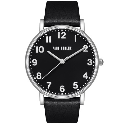 Zegarek Damski Paul Lorens PL20005A-1A1 na pasku skórzanym w kolorze Srebrny/Czarny o szerokości 20/18mm
