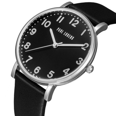 Zegarek Damski Paul Lorens PL20005A-1A1 na pasku skórzanym w kolorze Srebrny/Czarny o szerokości 20/18mm