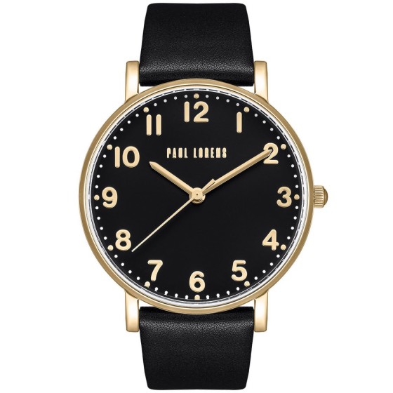 Zegarek Damski Paul Lorens PL20005A-1A2 na pasku skórzanym w kolorze Złoty/Czarny o szerokości 20/18mm
