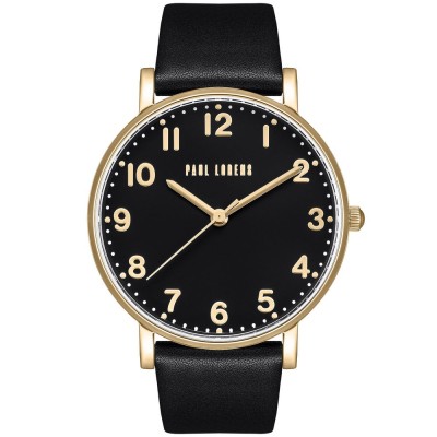 Zegarek Damski Paul Lorens PL20005A-1A2 na pasku skórzanym w kolorze Złoty/Czarny o szerokości 20/18mm