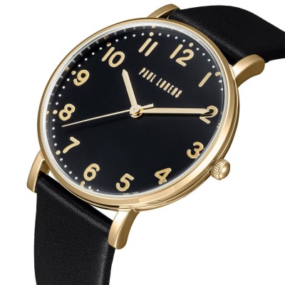 Zegarek Damski Paul Lorens PL20005A-1A2 na pasku skórzanym w kolorze Złoty/Czarny o szerokości 20/18mm