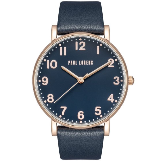 Zegarek Damski Paul Lorens PL20005A-6F3 na pasku skórzanym w kolorze Różowe Złoto/Granatowy o szerokości 20/18mm