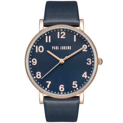 Zegarek Damski Paul Lorens PL20005A-6F3 na pasku skórzanym w kolorze Różowe Złoto/Granatowy o szerokości 20/18mm