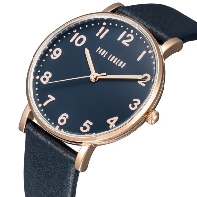 Zegarek Damski Paul Lorens PL20005A-6F3 na pasku skórzanym w kolorze Różowe Złoto/Granatowy o szerokości 20/18mm