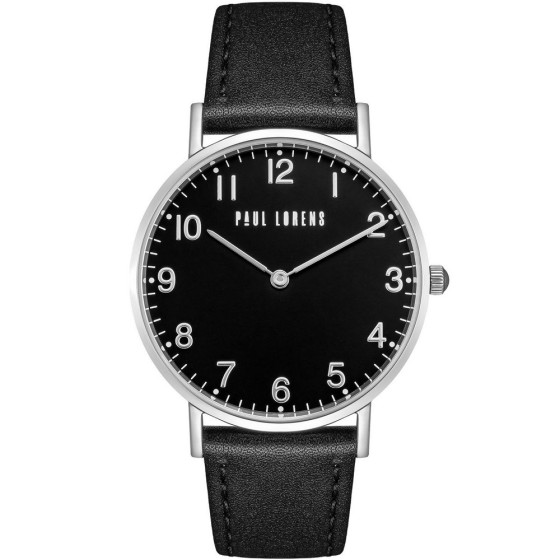 Zegarek Damski Paul Lorens PL20006A-1A1 na pasku skórzanym w kolorze Srebrny/Czarny o szerokości 18/16mm