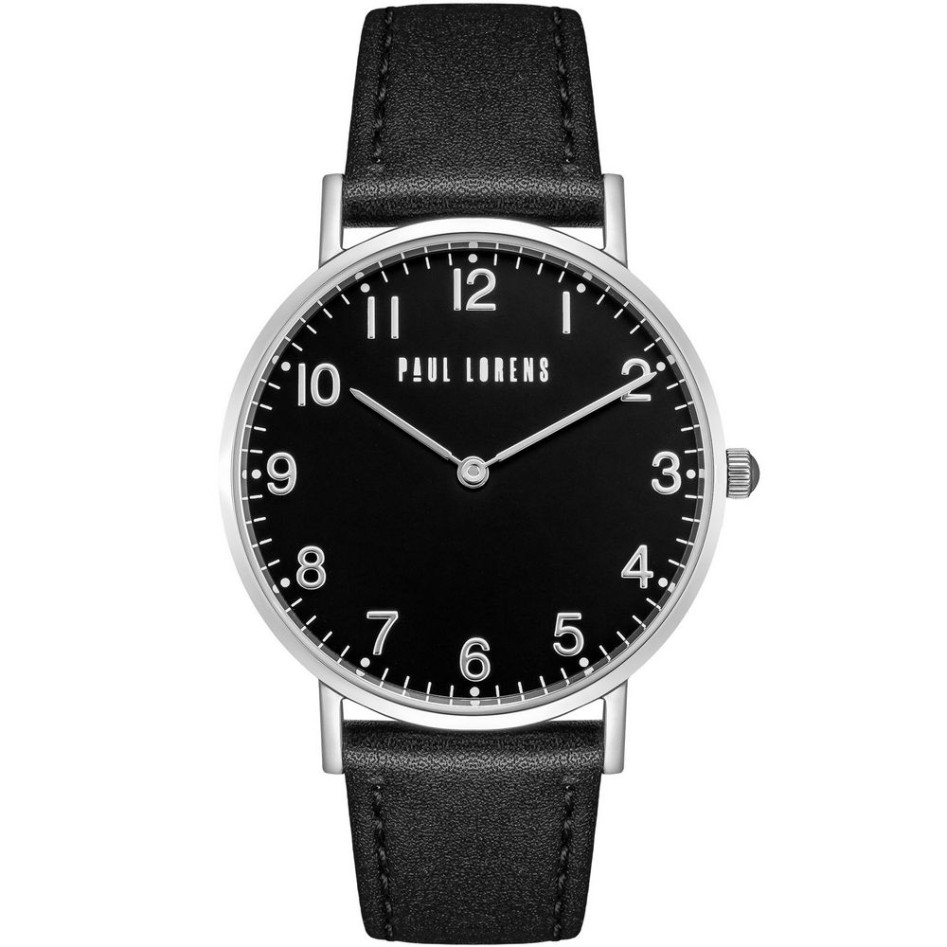 Zegarek Damski Paul Lorens PL20006A-1A1 na pasku skórzanym w kolorze Srebrny/Czarny o szerokości 18/16mm