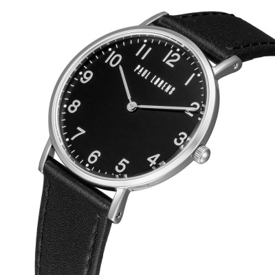 Zegarek Damski Paul Lorens PL20006A-1A1 na pasku skórzanym w kolorze Srebrny/Czarny o szerokości 18/16mm