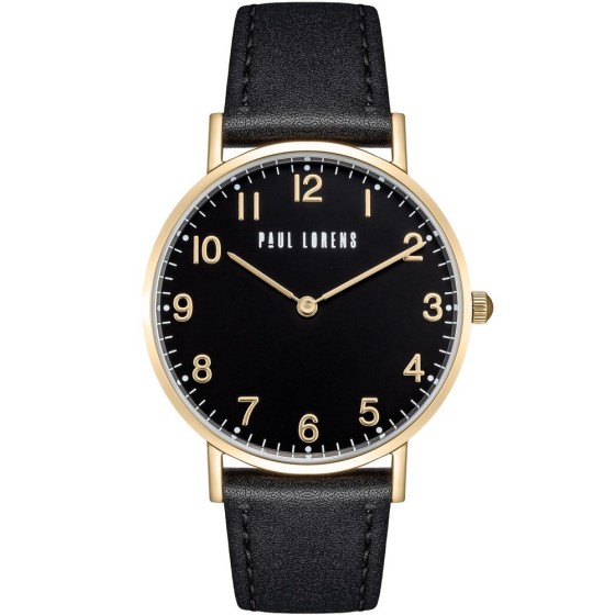 Zegarek Damski Paul Lorens PL20006A-1A2 na pasku skórzanym w kolorze Złoty/Czarny o szerokości 18/16mm