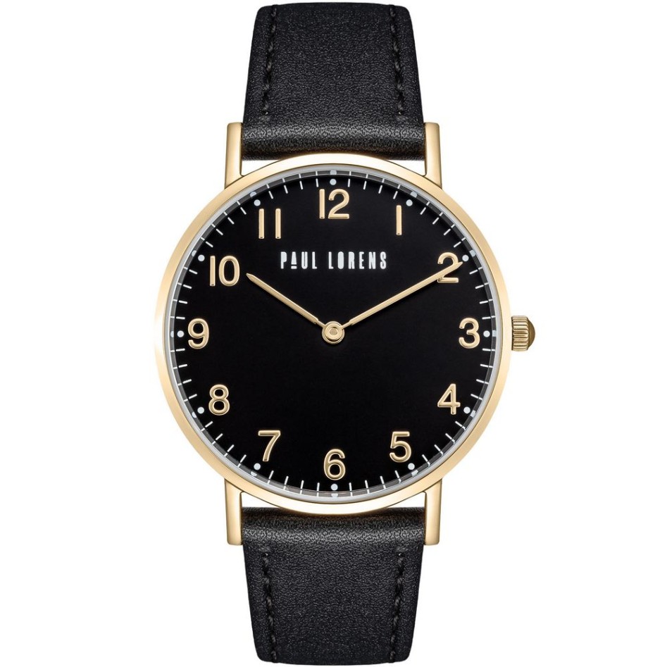 Zegarek Damski Paul Lorens PL20006A-1A2 na pasku skórzanym w kolorze Złoty/Czarny o szerokości 18/16mm