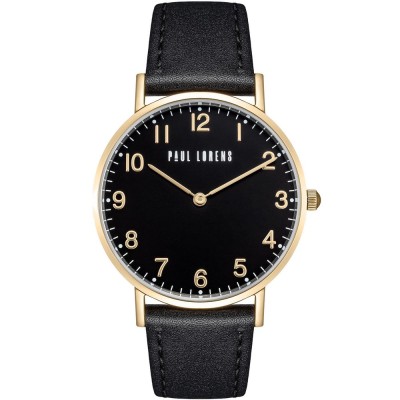 Zegarek Damski Paul Lorens PL20006A-1A2 na pasku skórzanym w kolorze Złoty/Czarny o szerokości 18/16mm