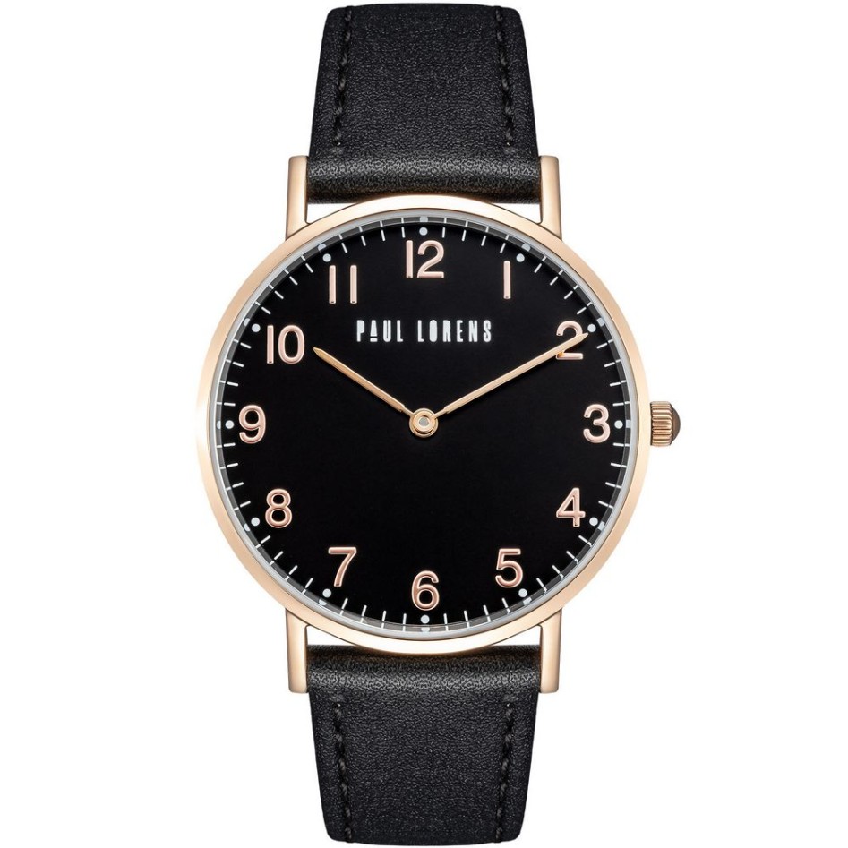 Zegarek Damski Paul Lorens PL20006A-6A3 na pasku skórzanym w kolorze Różowe Złoto/Czarny o szerokości 18/16mm