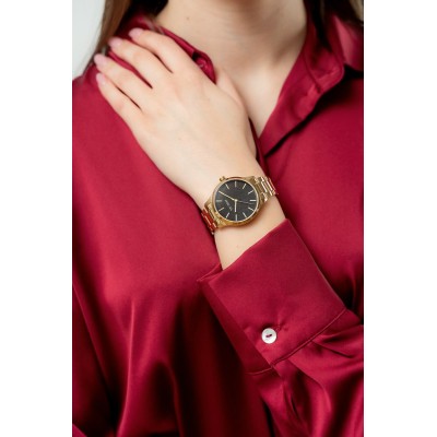 Zegarek Damski Paul Lorens PL20007B-1D1 na bransolecie stalowej w kolorze Złoty/Złoty o szerokości 16/14mm