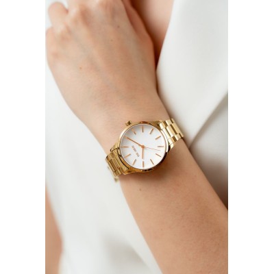 Zegarek Damski Paul Lorens PL20007B-3D1 na bransolecie stalowej w kolorze Złoty/Złoty o szerokości 16/14mm