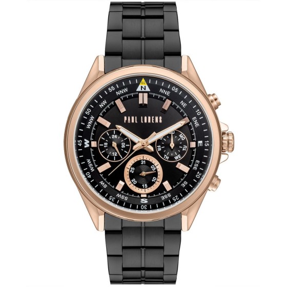 Zegarek Męski Paul Lorens PL20009B-1A4 na bransolecie stalowej w kolorze Miedziany/Czarny o szerokości 22/20mm